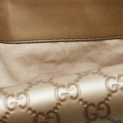 Pre Owned Gucci Metallic Beige Guccissima Leather Large Emily Chain Shoulder Bag