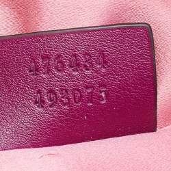 Pre Owned Gucci Purple Matelassé Velvet GG Marmont Belt Bag