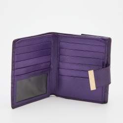 Gucci Metallic Purple Guccissima Leather Compact Wallet