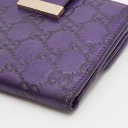 Gucci Metallic Purple Guccissima Leather Compact Wallet