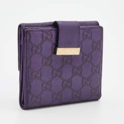 Gucci Metallic Purple Guccissima Leather Compact Wallet