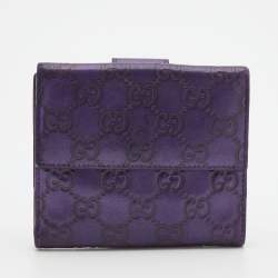 Gucci Metallic Purple Guccissima Leather Compact Wallet