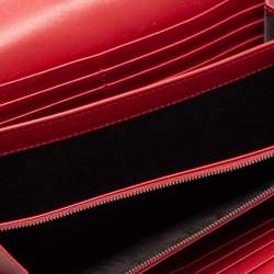 مملوكة مسبقًا محفظة بسلسلة غوتشي جي جي مارمونت جلد ماتيلاس أحمر