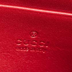 مملوكة مسبقًا محفظة بسلسلة غوتشي جي جي مارمونت جلد ماتيلاس أحمر