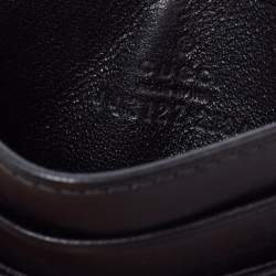 مملوكة مسبقًا حافظة بطاقات غوتشي جي جي مارمونت جلد مبطن شيفرون أسود