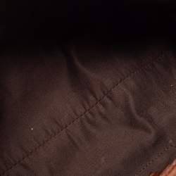 Pre Owned Gucci Blue/Brown Interlocking G Denim and Leather Abbey D-Ring Baguette