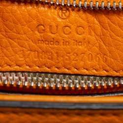 Pre Owned Gucci Tangerine Leather Small Bamboo Daily Top Handle Bag