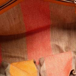 Pre Owned Gucci Tangerine Leather Small Bamboo Daily Top Handle Bag