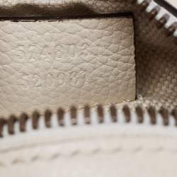 Pre Owned حقيبة ماسنجر غوتشي جلد بيضاء شعار ماركة