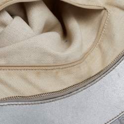 Pre Owned Gucci Silver Guccissima Leather Abbey D-Ring Large Hobo