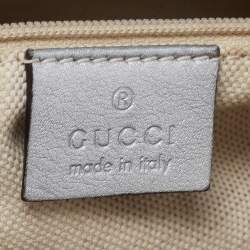 Pre Owned Gucci Silver Guccissima Leather Abbey D-Ring Large Hobo