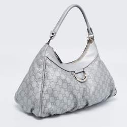 Pre Owned Gucci Silver Guccissima Leather Abbey D-Ring Large Hobo