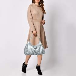 Pre Owned Gucci Silver Guccissima Leather Abbey D-Ring Large Hobo