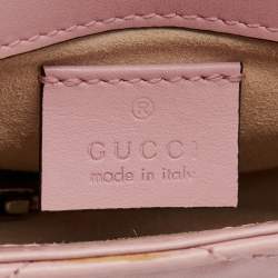 مملوكة مسبقًا حقيبة كتف غوتشي جي جي مارمونت جلد ماتيلاس وردي صغيرة جداً