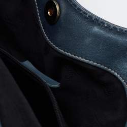 Pre Owned Gucci Blue Guccissima Leather Medium Sukey Satchel