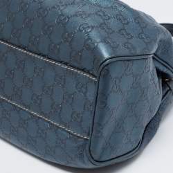 Pre Owned Gucci Blue Guccissima Leather Medium Sukey Satchel