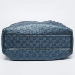 Pre Owned Gucci Blue Guccissima Leather Medium Sukey Satchel
