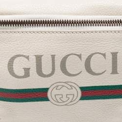 مملوكة مسبقًا Gucci Off White Leather Logo Web Belt Bag