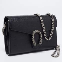 مملوكة مسبقًا Gucci Black Leather Dionysus Wallet On Chain