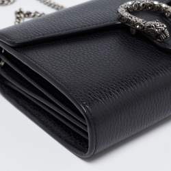 مملوكة مسبقًا Gucci Black Leather Dionysus Wallet On Chain