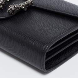 مملوكة مسبقًا Gucci Black Leather Dionysus Wallet On Chain