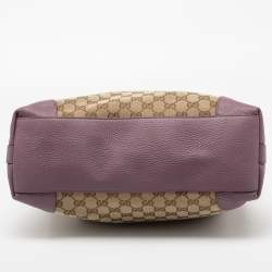 مملوكة مسبقًا Gucci Beige/Purple GG Canvas And Leather Miss GG Original Hobo