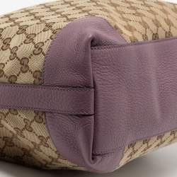 مملوكة مسبقًا Gucci Beige/Purple GG Canvas And Leather Miss GG Original Hobo