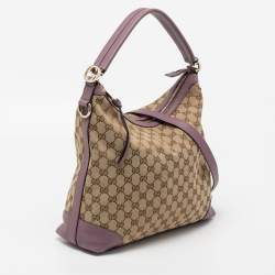 مملوكة مسبقًا Gucci Beige/Purple GG Canvas And Leather Miss GG Original Hobo