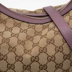 مملوكة مسبقًا Gucci Beige/Purple GG Canvas And Leather Miss GG Original Hobo