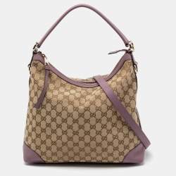 مملوكة مسبقًا Gucci Beige/Purple GG Canvas And Leather Miss GG Original Hobo