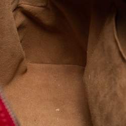 Pre Owned Gucci Beige/Red GG Supreme Canvas And Leather Tian Print Backpack