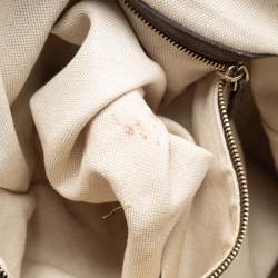 مملوكة مسبقًا Gucci Beige/Brown Diamante Canvas And Leather Large Horsebit Catherine Satchel