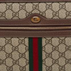 Pre Owned Gucci Beige/Brown GG Supreme Canvas And Leather Ophidia Pouch
