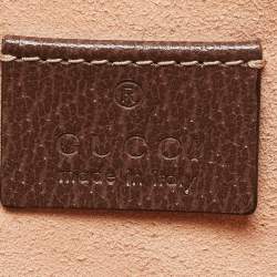 Pre Owned Gucci Beige/Brown GG Supreme Canvas And Leather Ophidia Pouch