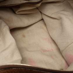 Pre Owned Gucci Beige/Brown GG Canvas And Leather Medium Bella Hobo
