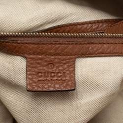 Pre Owned Gucci Beige/Brown GG Canvas And Leather Medium Bella Hobo