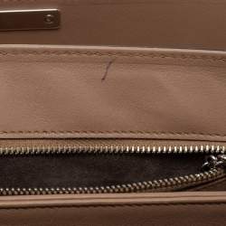 Pre Owned Gucci Beige Leather Lady Lock Bamboo Top Handle Bag