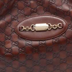 Pre Owned حقيبة هوبو غوتشي بانش جلد غوتشيسيما بنية