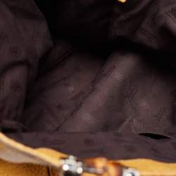 Pre Owned Gucci Yellow Guccissima Leather Large Bamboo Bar Tote