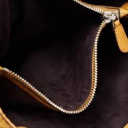 Pre Owned Gucci Yellow Guccissima Leather Large Bamboo Bar Tote