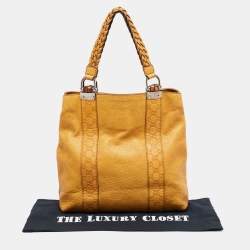 Pre Owned Gucci Yellow Guccissima Leather Large Bamboo Bar Tote