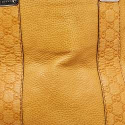 Pre Owned Gucci Yellow Guccissima Leather Large Bamboo Bar Tote