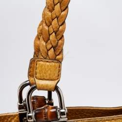 Pre Owned Gucci Yellow Guccissima Leather Large Bamboo Bar Tote