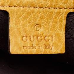 Pre Owned Gucci Yellow Guccissima Leather Large Bamboo Bar Tote