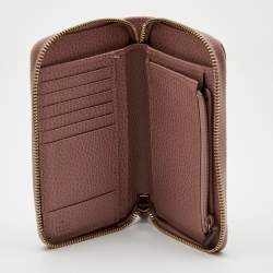Gucci Pink Leather Swing Zip Around Wallet