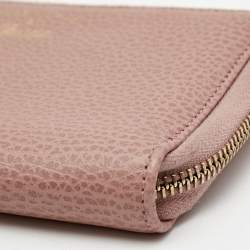 Gucci Pink Leather Swing Zip Around Wallet