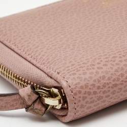 Gucci Pink Leather Swing Zip Around Wallet