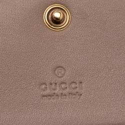 Gucci Dusty Pink Matelassé Leather GG Marmont Card Case