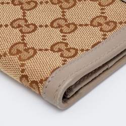 Gucci Beige/Brown GG Canvas And Leather Scarlett Continental Bifold Wallet