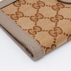 Gucci Beige/Brown GG Canvas And Leather Scarlett Continental Bifold Wallet